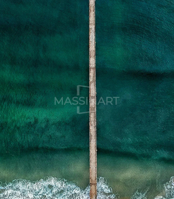 Cuadro Ocean Path horizontal de paisaje costero, listo para colgar — Massinart