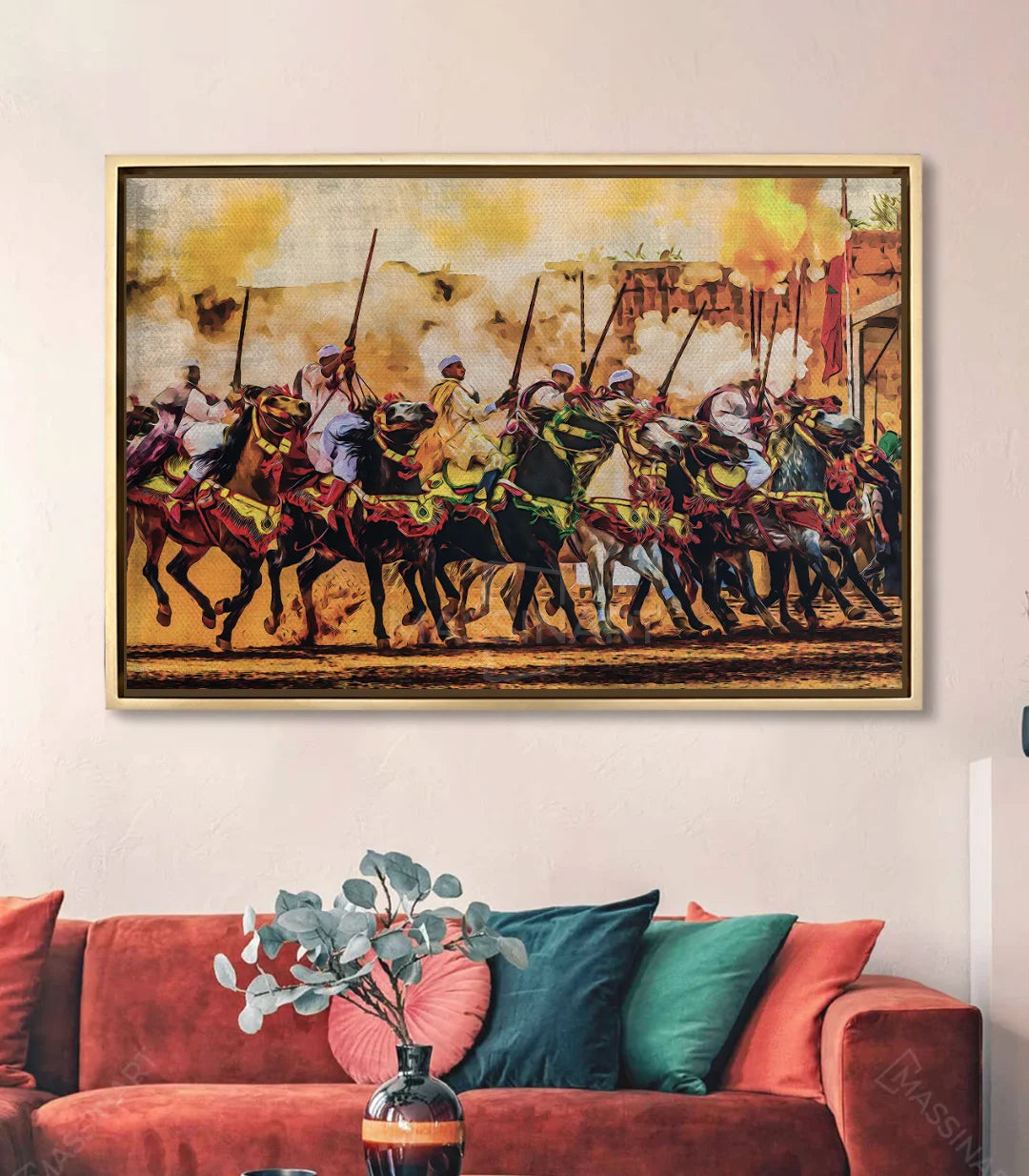 Cuadro Tbourida Massinart en salón moderno — decoración mural de pared