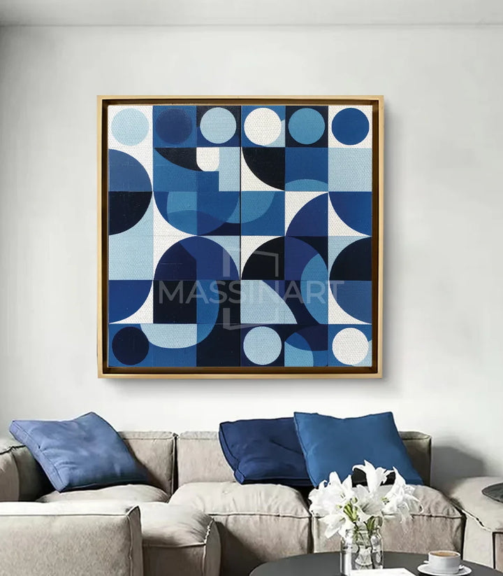 Cuadro Loops en salón moderno Massinart — decoración mural minimalista sobre sofá
