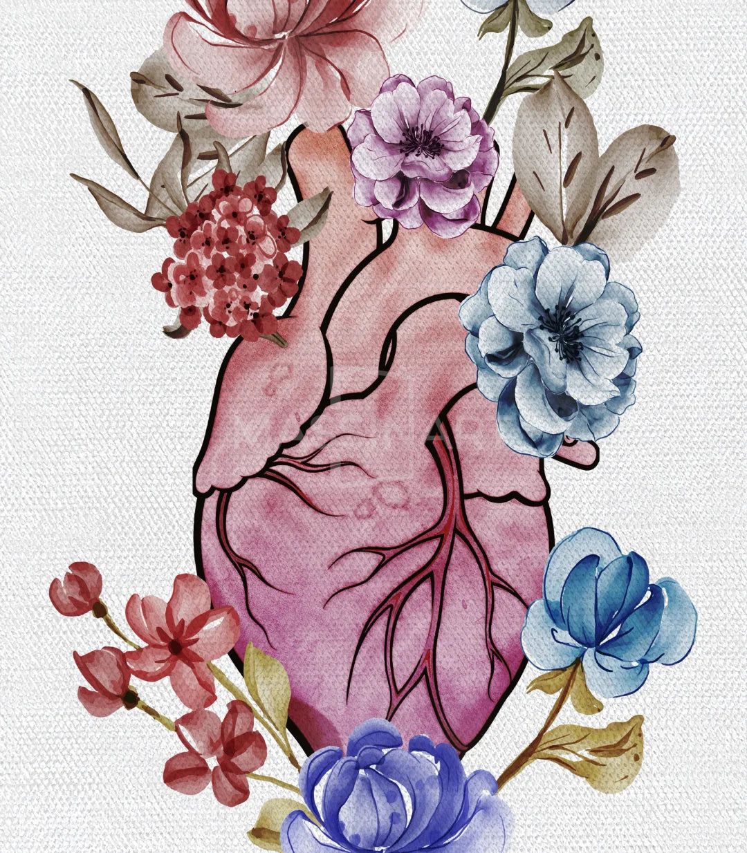 Cuadro Floral Heart en composición de pared con varios cuadros enmarcados — Massinart