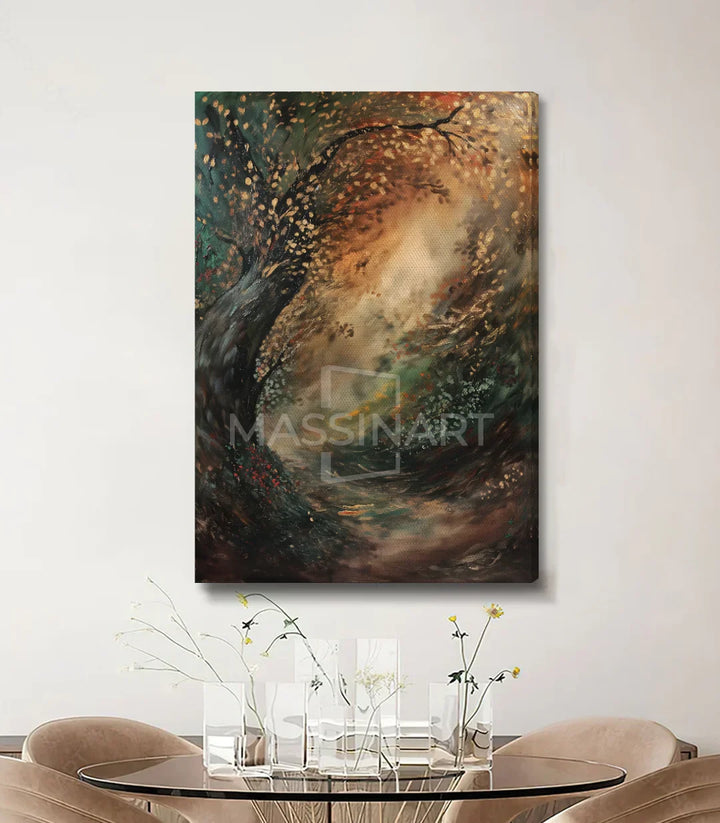 Cuadro paisaje bosque en interior de diseño Massinart