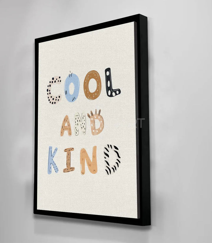 Detalle afirmación positiva — Cuadro Cool and Kind de Massinart, motivación para niños