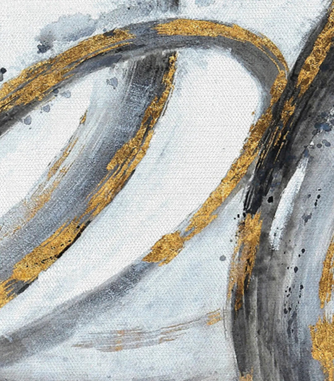 Cuadro Swirl dorado y gris — arte contemporáneo mural — Massinart
