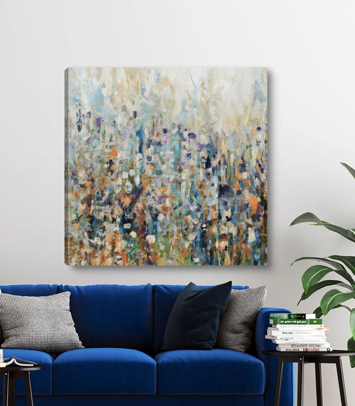 Cuadro Motly en salón, cuadro decorativo abstracto en pared, Massinart