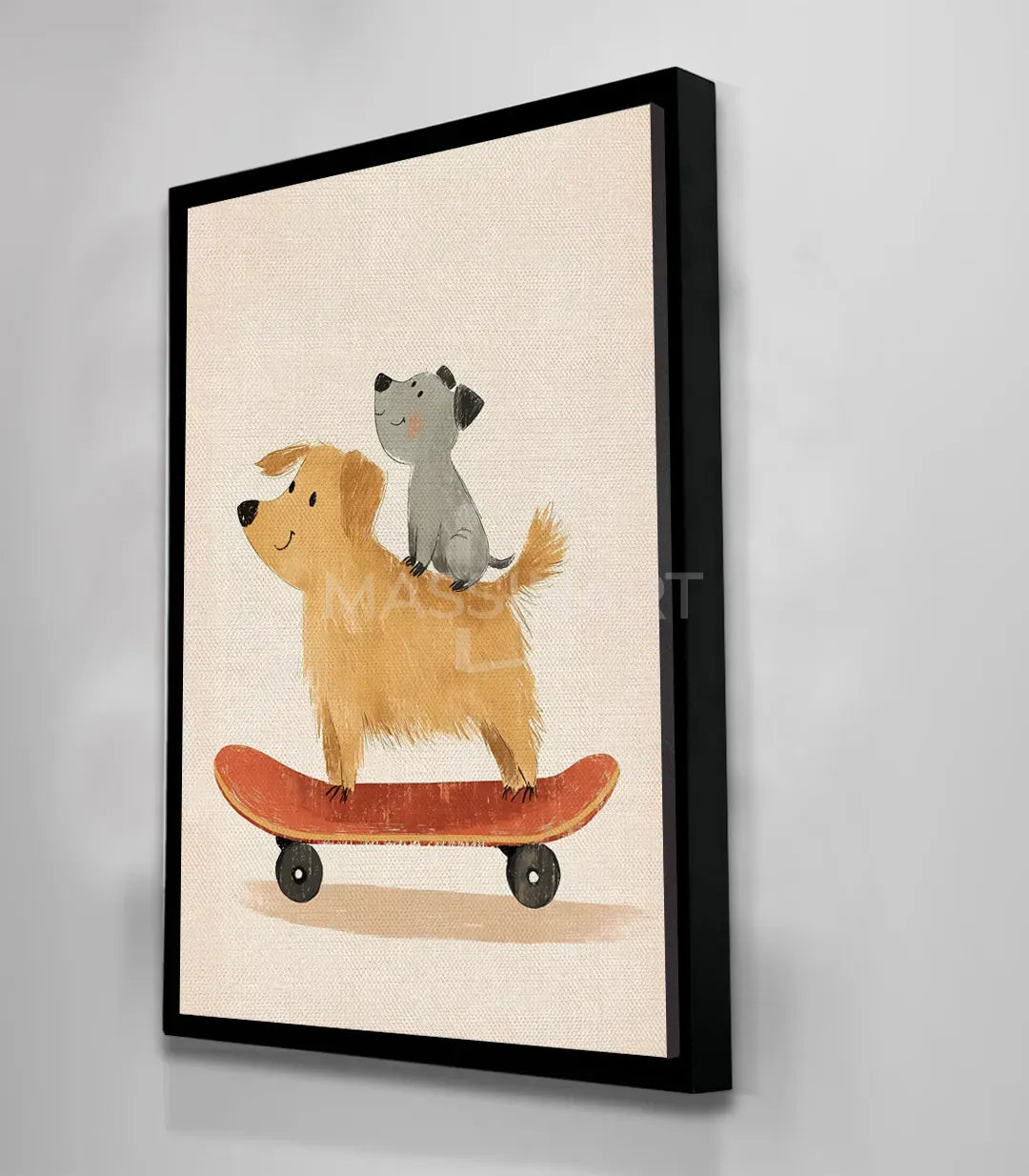 Cuadro decorativo Skate Dogs Massinart — detalle lienzo canvas