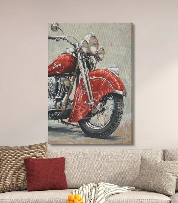 Cuadro moto vintage Massinart — decoración habitación juvenil