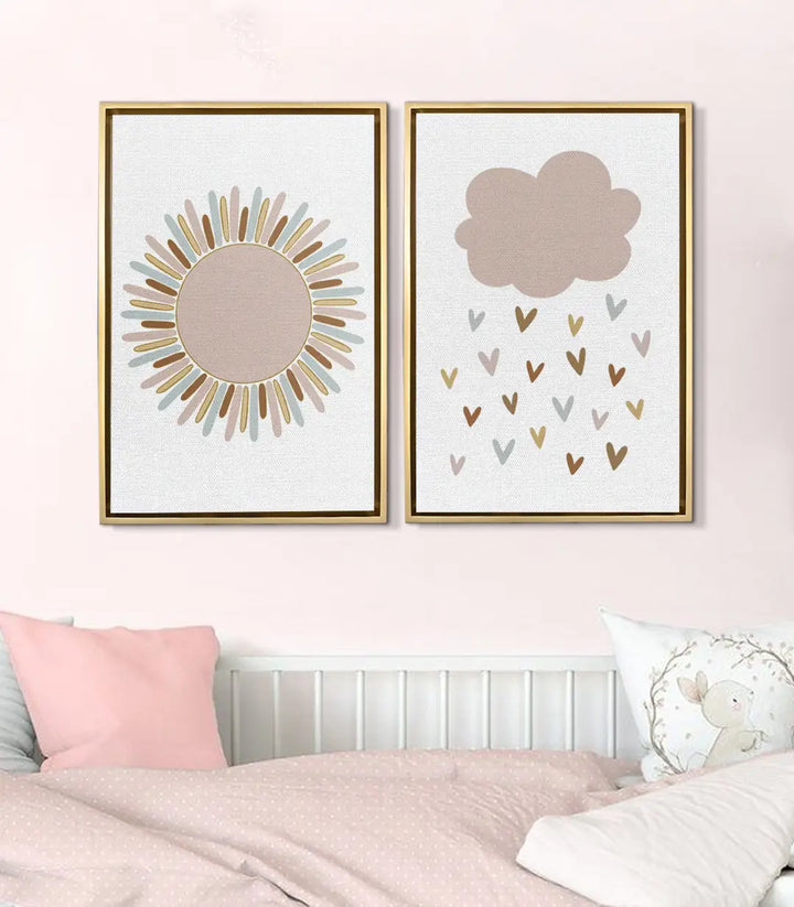 Decoración interior habitación infantil Sunny Hug sol y nube — Massinart