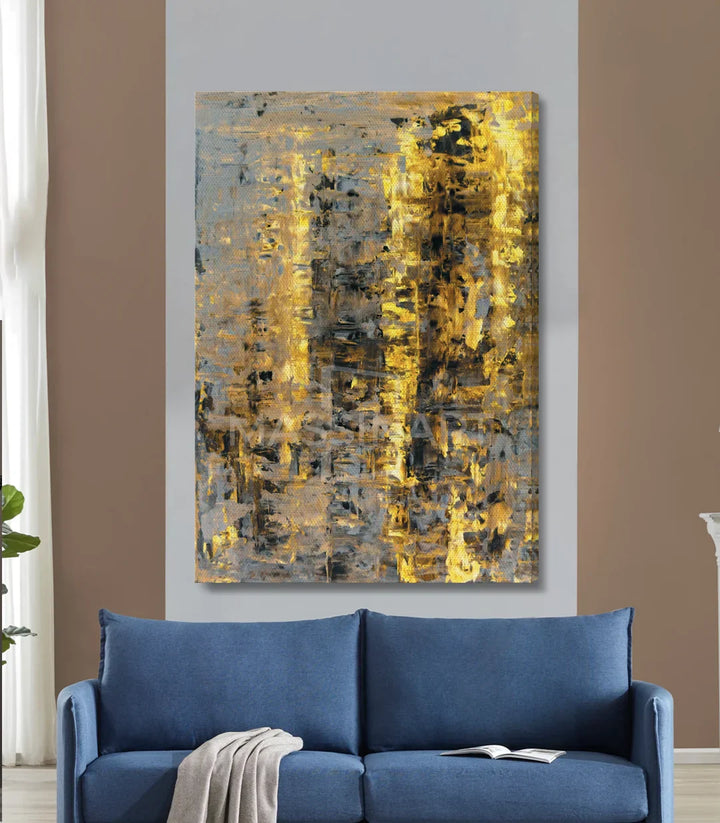 Sunny Noir en decoración de salón — cuadro abstracto vertical