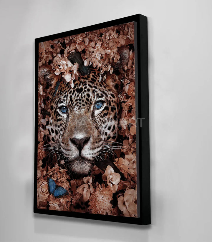Estilo decoración interior Wild Jaguar cuadro jaguar floral Massinart