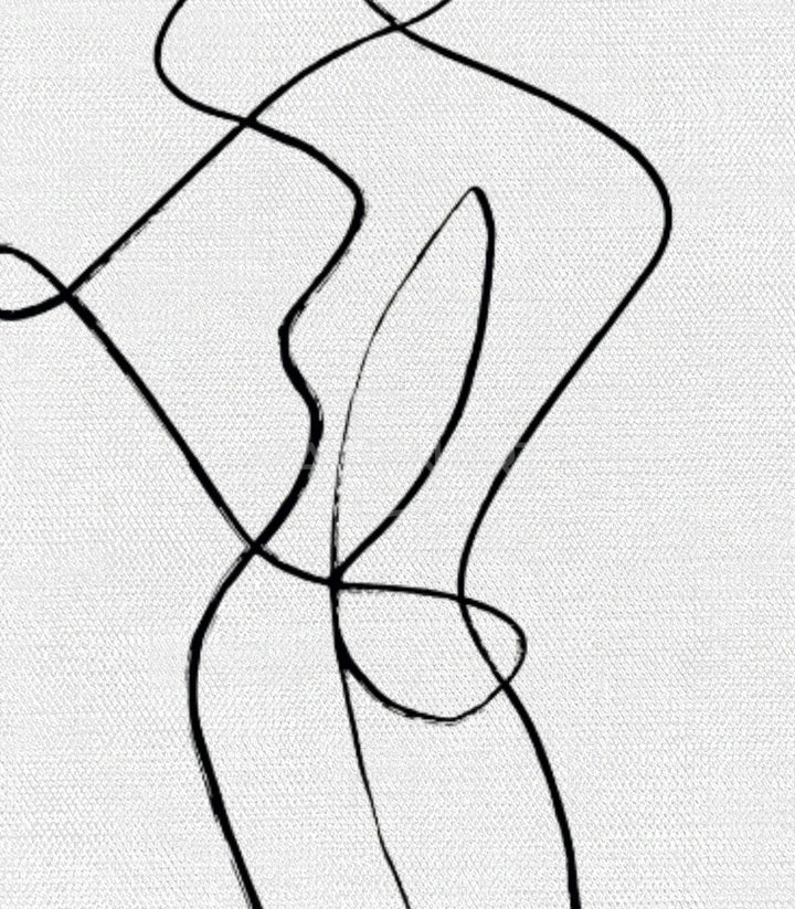 Cuadro tríptico silueta mujer arte minimalista blanco y negro Massinart
