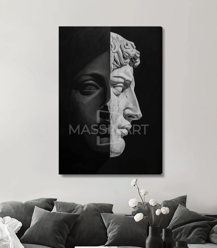 Cuadro Devide decoración oficina negro y blanco Massinart