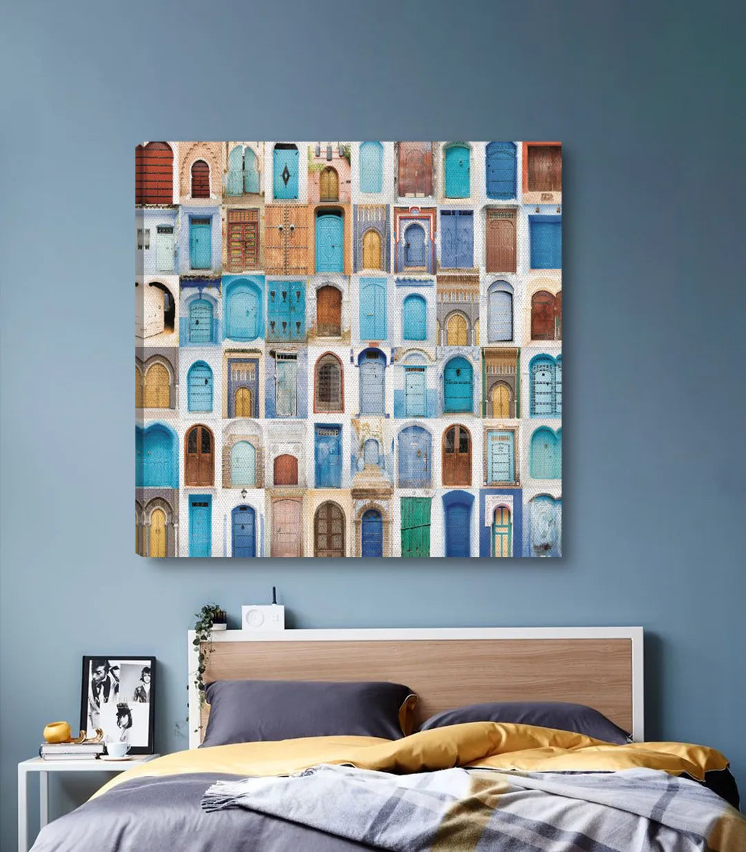 Cuadro Moroccan Doors — decoración salón de inspiración marroquí con puertas coloridas Massinart