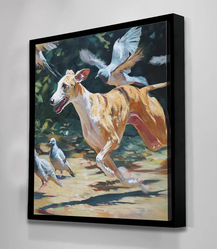 Cuadro Chasing Freedom sobre sofá beige — arte mural Massinart
