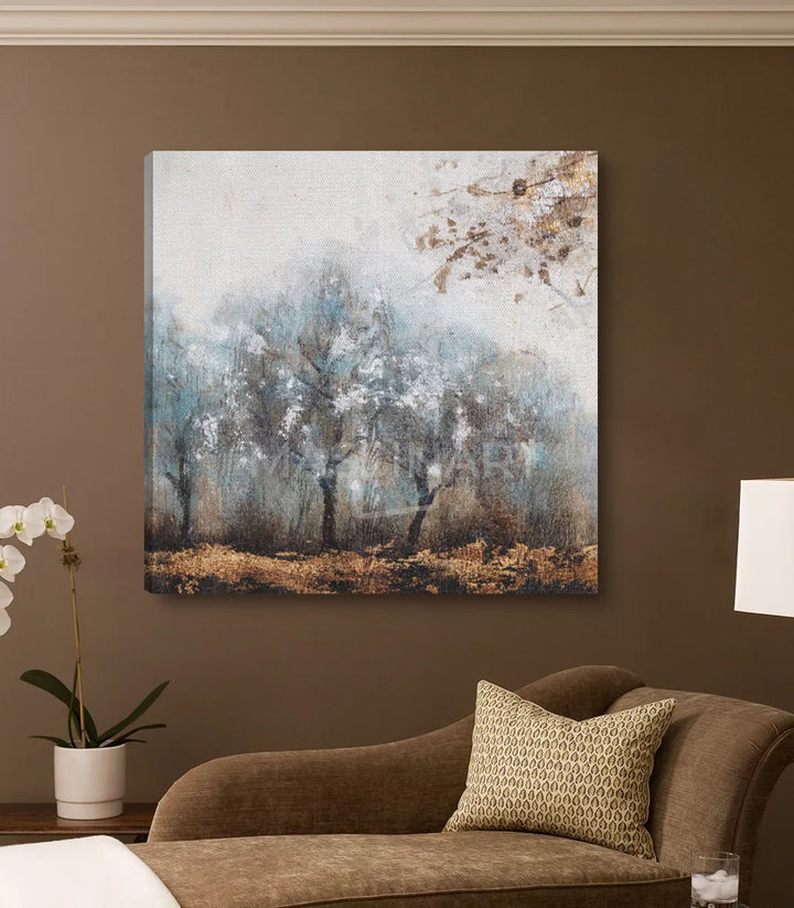 Cuadro Bright Tree en dormitorio con ambiente sereno — Massinart