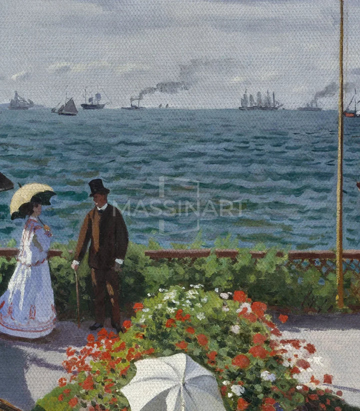 Cuadro Jardín en Sainte-Adresse de Monet en decoración de pasillo elegante — Massinart