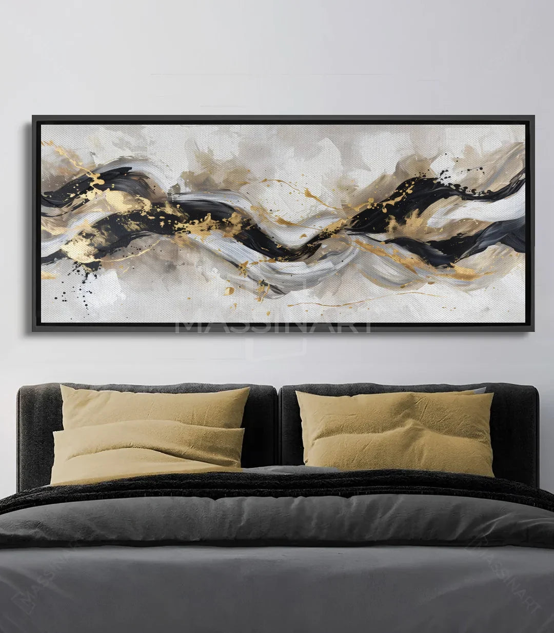 Cuadro Surge en dormitorio — decoración mural sobre la cama
