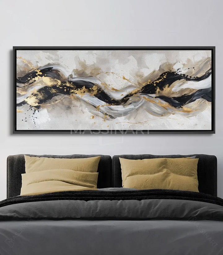 Cuadro Surge en dormitorio — decoración mural sobre la cama
