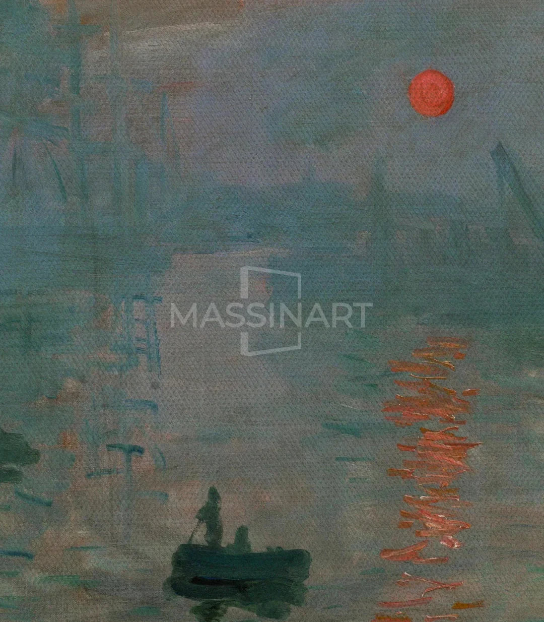 Cuadro Monet Impression Soleil Levant en salón — decoración mural impresionista