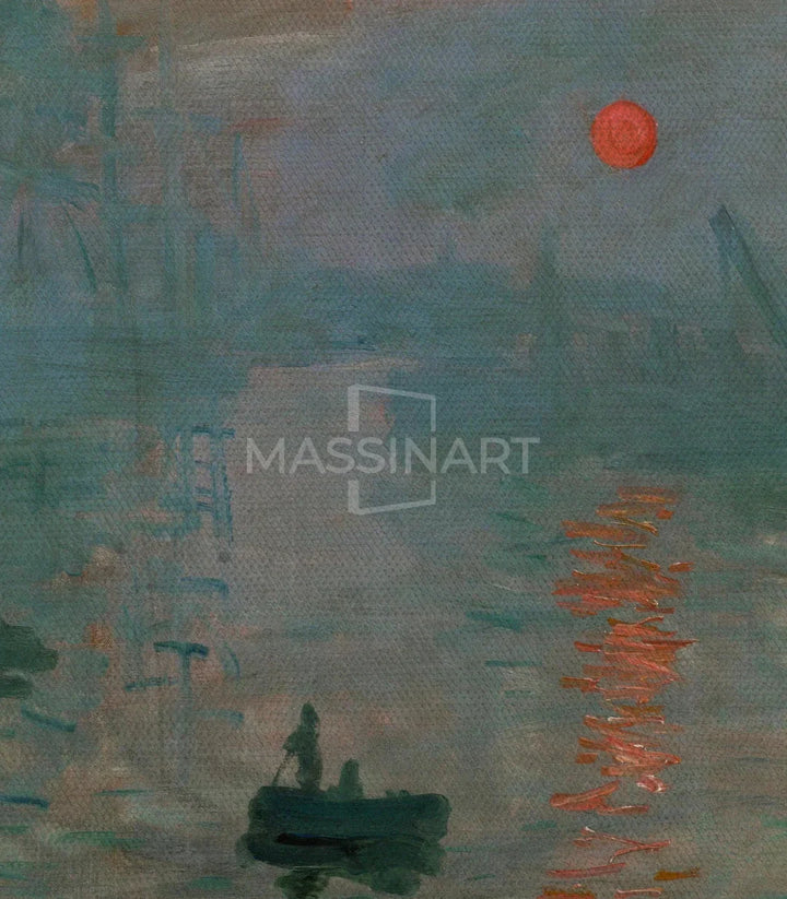 Cuadro Monet Impression Soleil Levant en salón — decoración mural impresionista