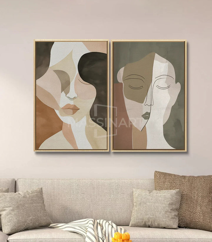 Díptico Fusion en decoración de salón minimalista, Massinart