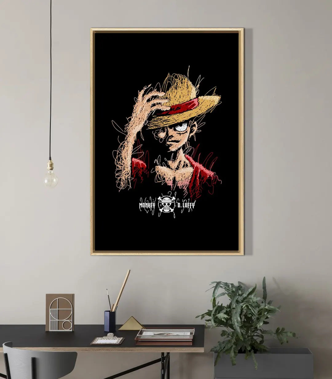 D.Lufi – cuadro decorativo gaming-anime con personaje aventurero, vista frontal