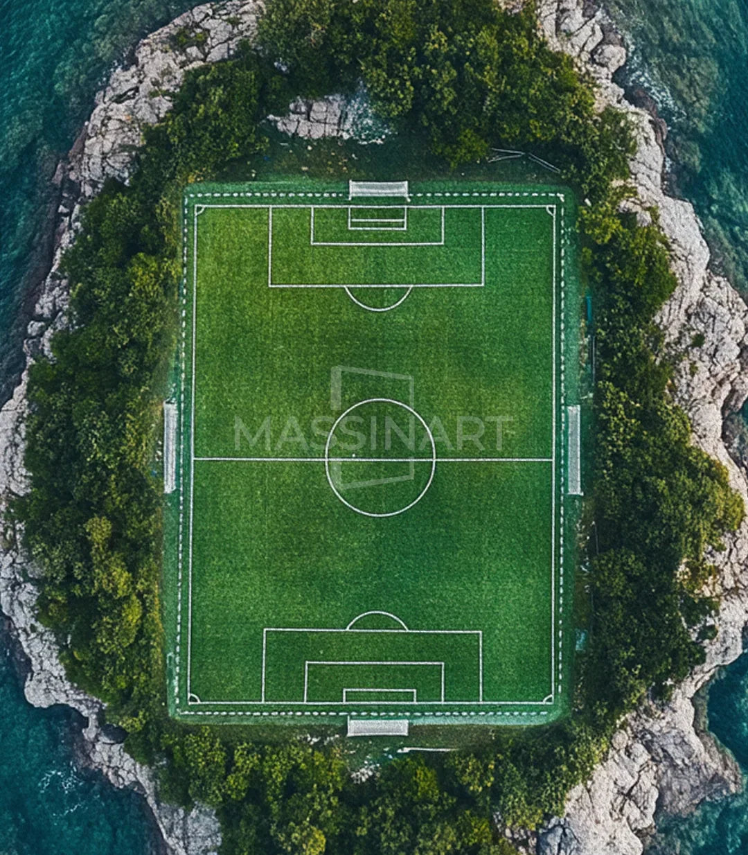 Cuadro Seaside Stadium enmarcado vista completa — formato vertical con gran impacto visual