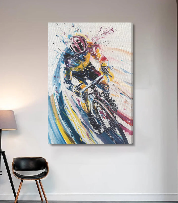 Cuadro deporte ciclismo energía dinámica para salón contemporáneo, Massinart