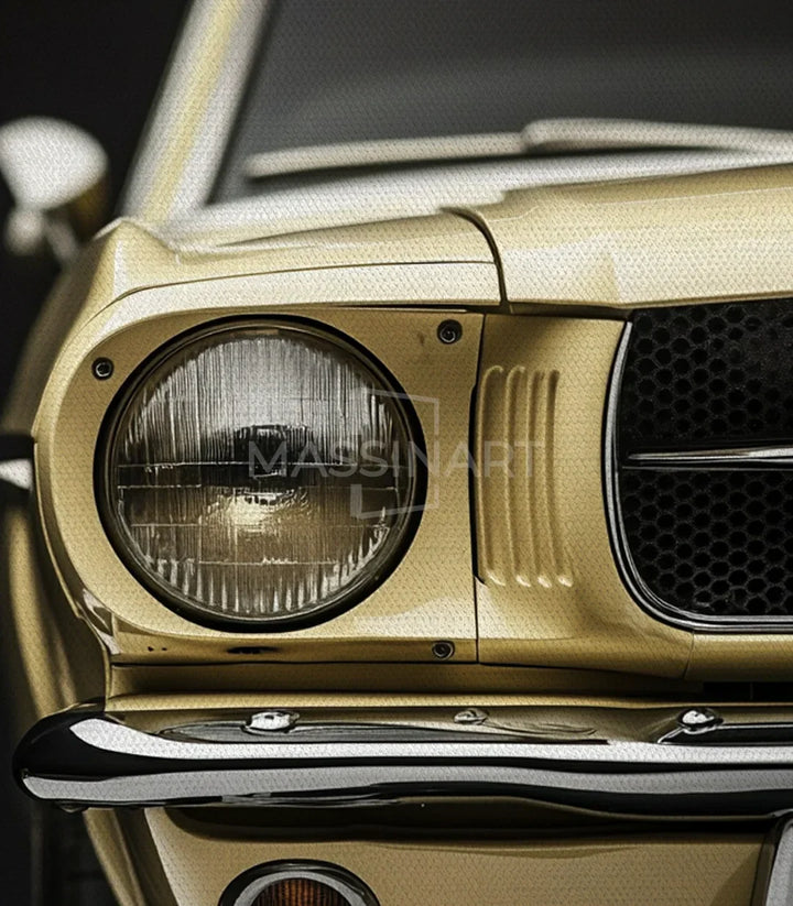 Arte mural automovilístico Timeless Mustang decoración salón Massinart