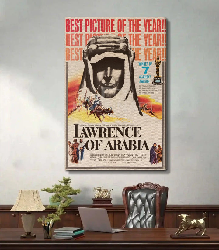 Lámina Lawrence of Arabia en salón con ambiente retro vintage — Massinart