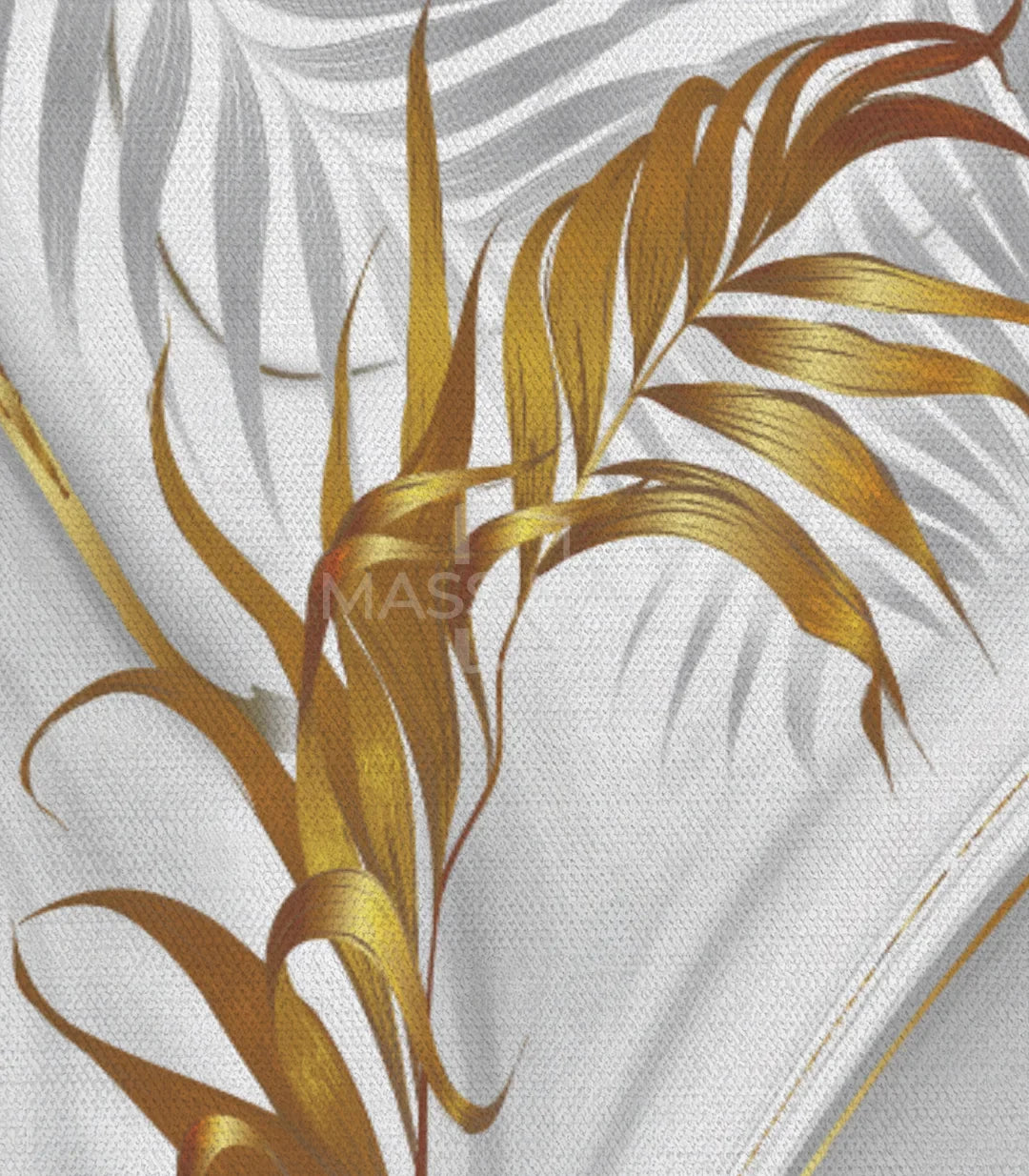 Arte mural hojas tropicales en pared de salón — Massinart