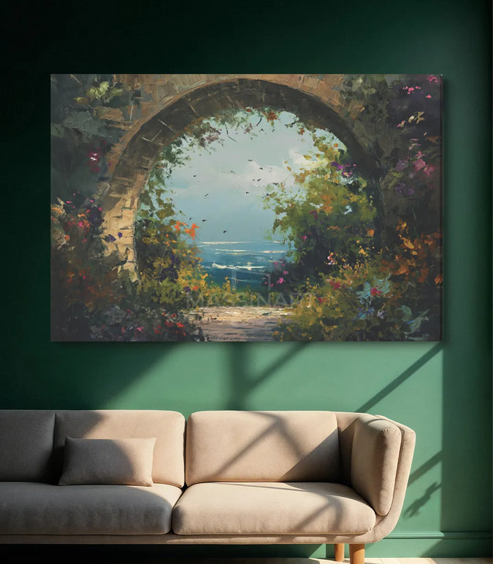 Cuadro poético bóveda florida y paisaje marino, Massinart