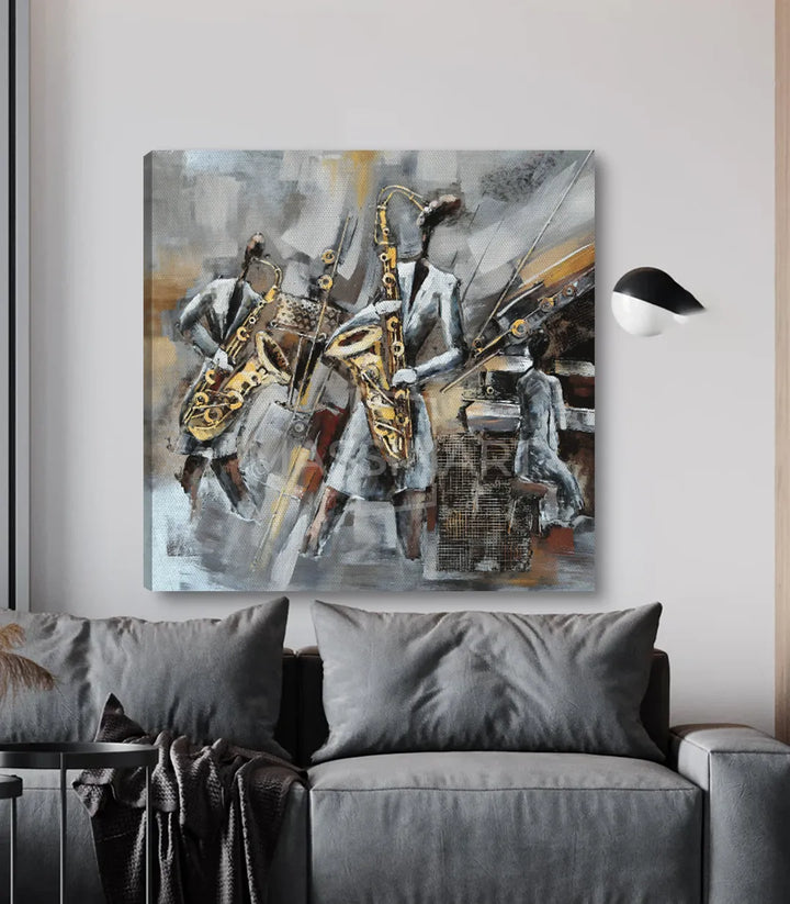 Cuadro Jazz Saxofón decorando un comedor moderno — Massinart