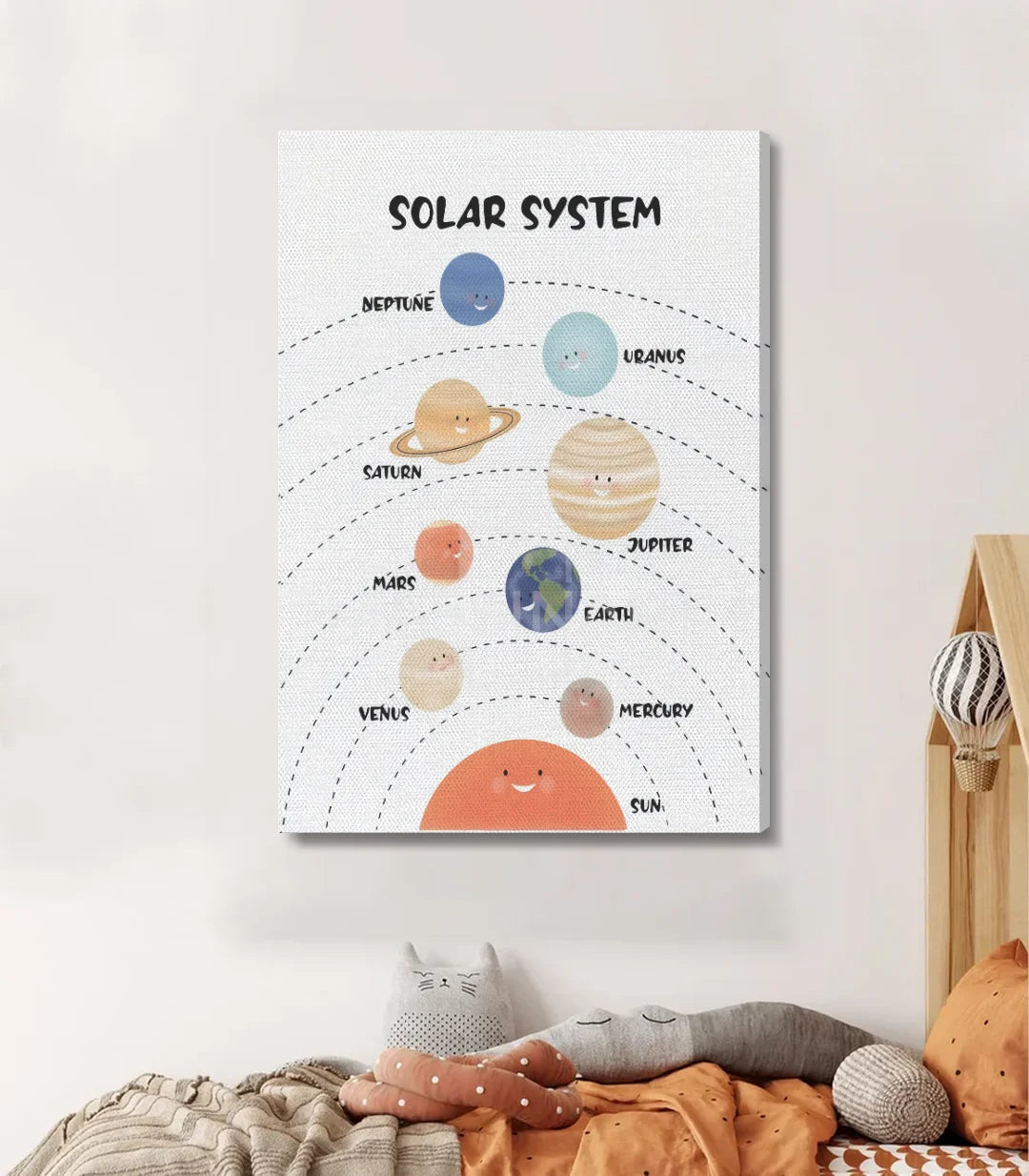 Cuadro sistema solar en decoración de interior Massinart — vista en ambiente