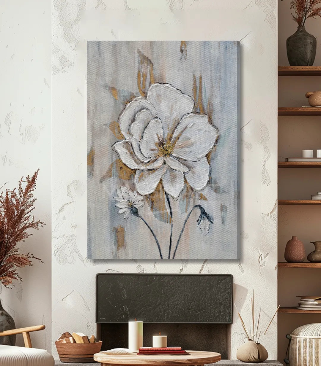 Cuadro Blossom decoración pared blanca Massinart