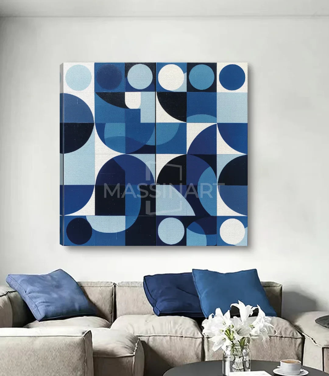 Cuadro Loops en despacho Massinart — decoración abstracta para espacios de trabajo