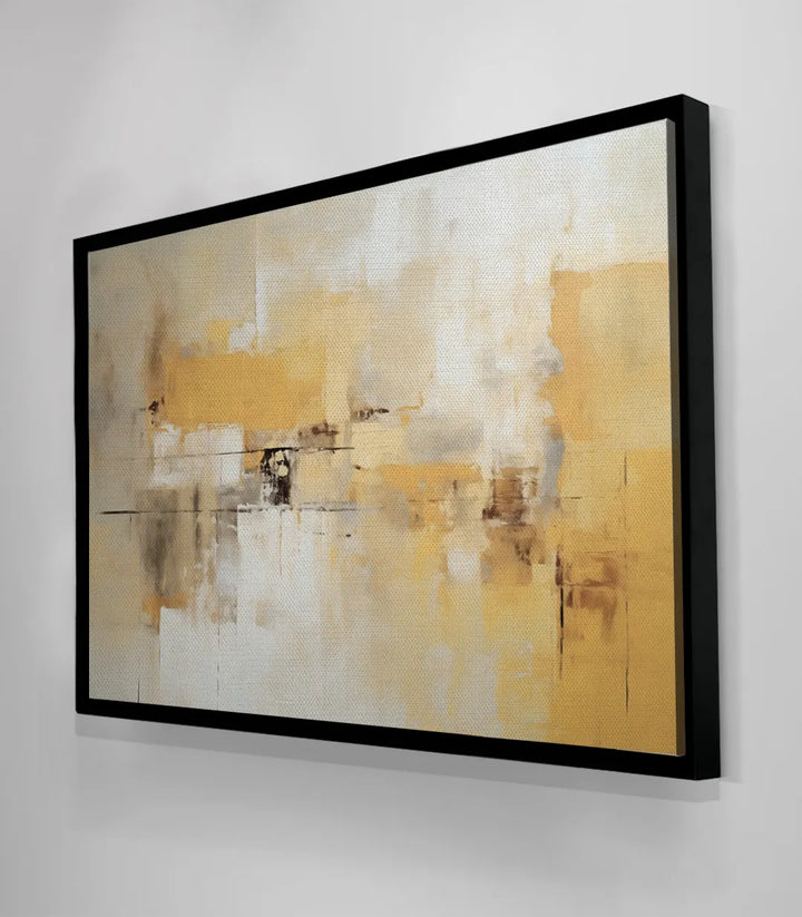 Cuadro Light en salón moderno, armonía cromática beige y ocre Massinart