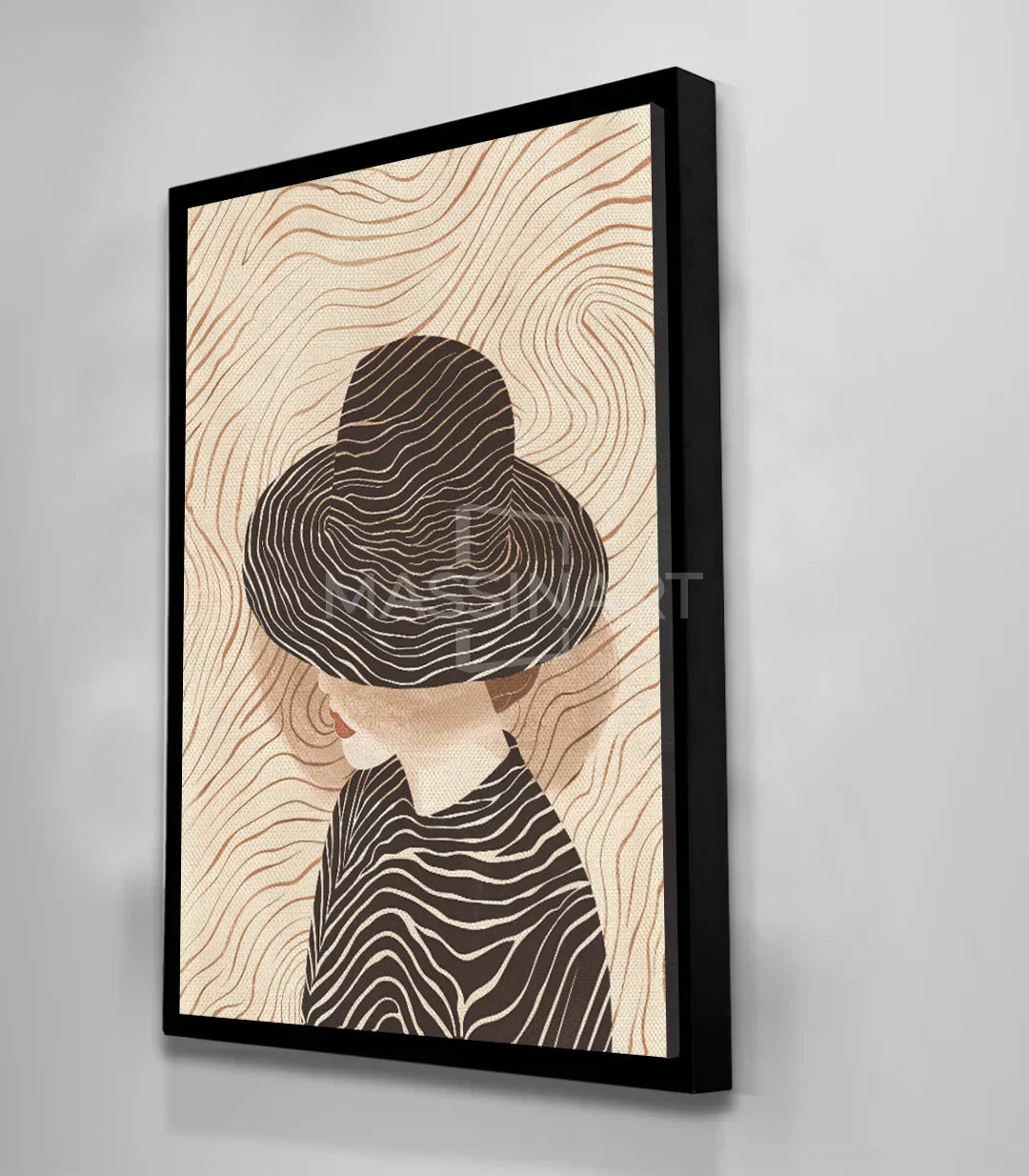 Cuadro Secrets en centro de belleza — decoración con retrato de mujer minimalista Massinart