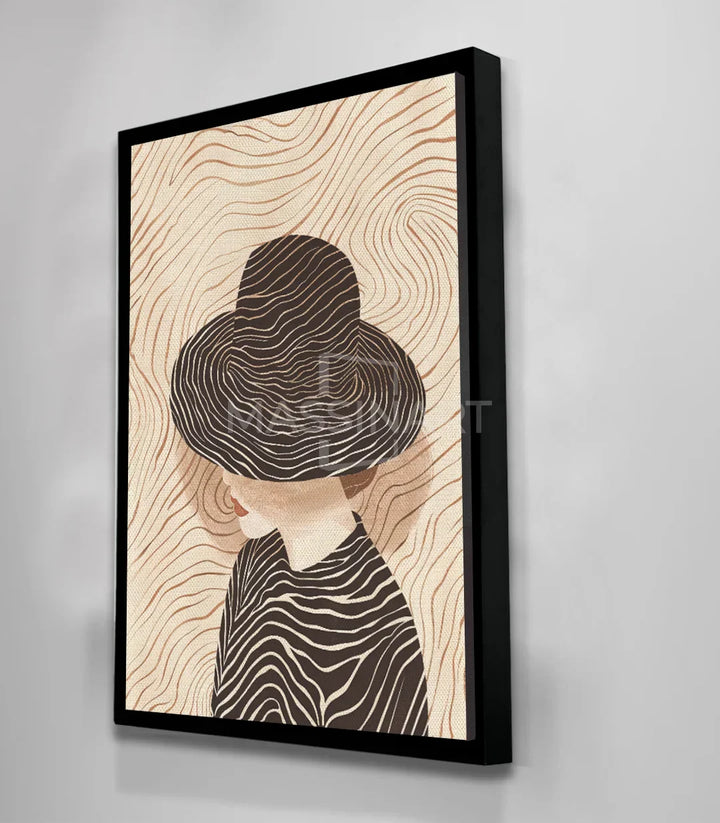 Cuadro Secrets en centro de belleza — decoración con retrato de mujer minimalista Massinart