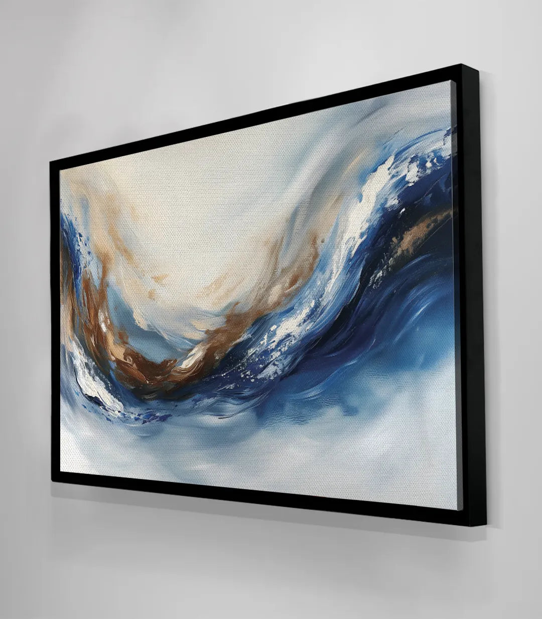 Despacho moderno — cuadro Wave abstracto azul horizontal