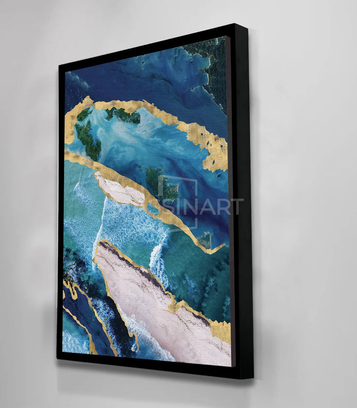 Cuadro Natural en un salón moderno — detalle lienzo canvas paisaje Massinart