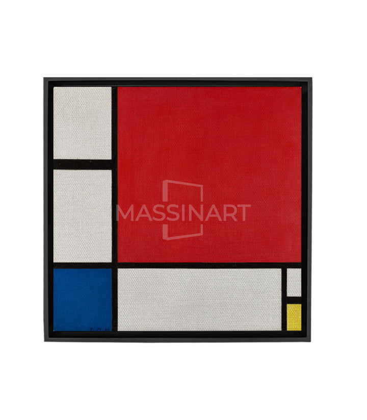 Cuadro II in Red, Yellow, and Blue de Mondrian — composición geométrica abstracta en rojo, azul y amarillo