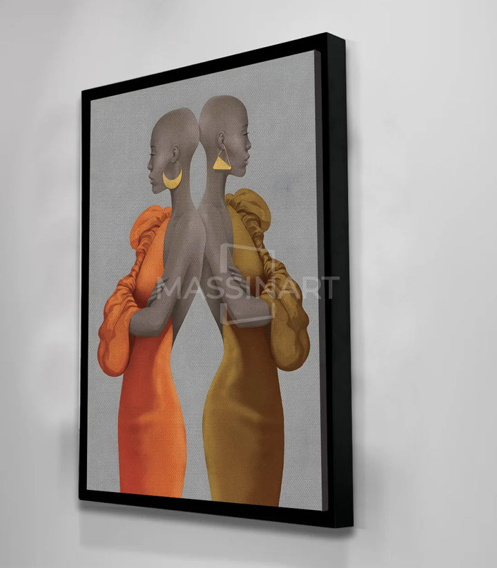 Cuadro decorativo Twins Massinart — detalle de acabado y bastidor