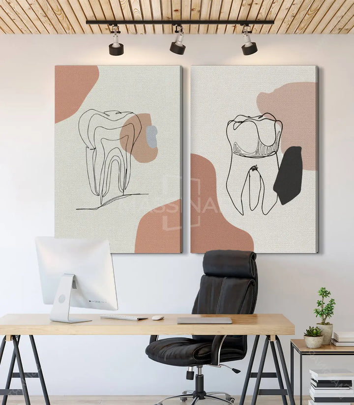 Cuadro para clínica dental minimalista de línea continua — Massinart
