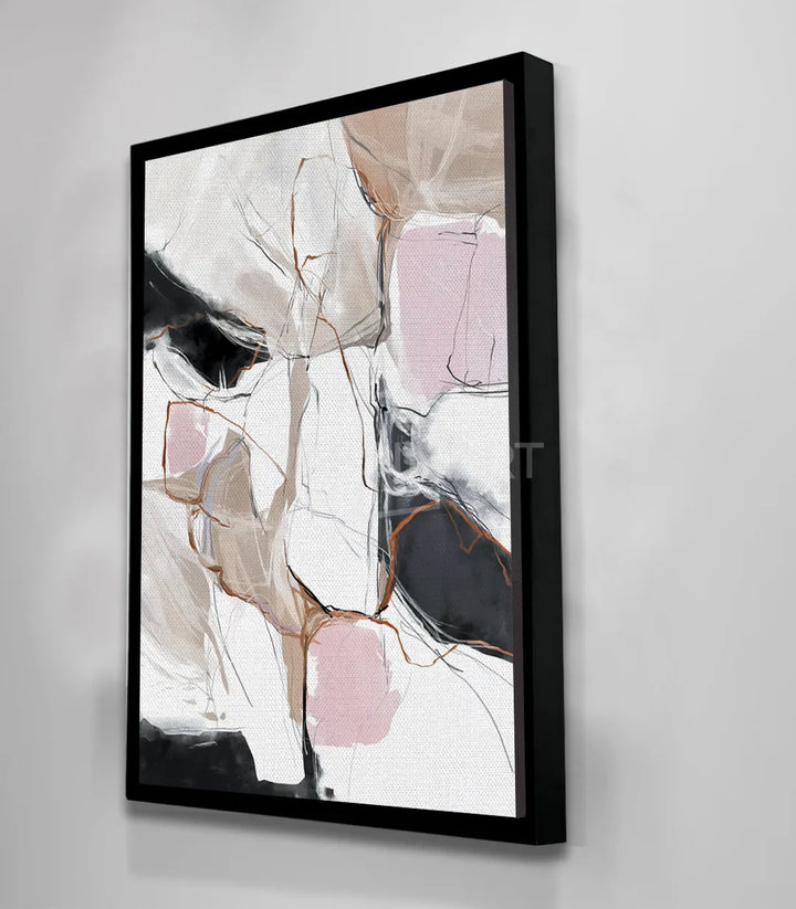 Cuadro abstracto Pink Touch, composición minimalista en decoración de oficina — Massinart