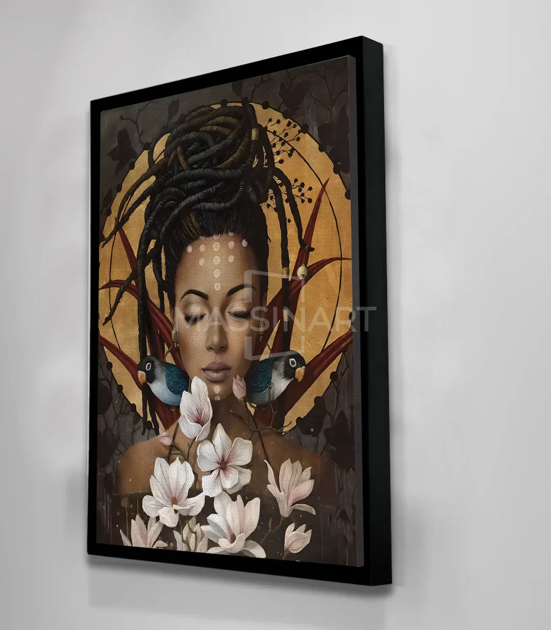 Cuadro retrato femenino Relief en decoración de interior — Massinart