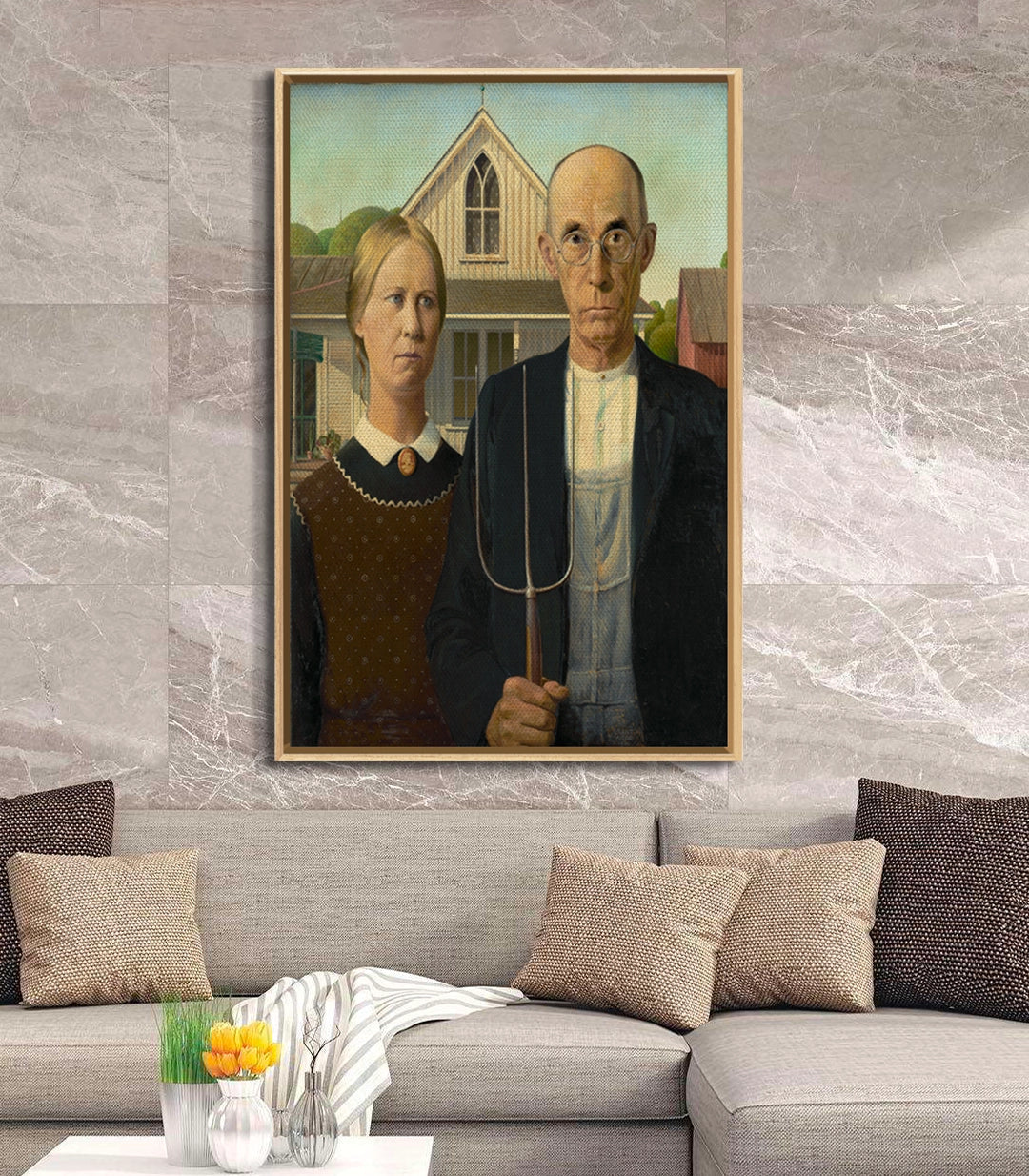 Cuadro American Gothic ambiente escritorio clásico Massinart
