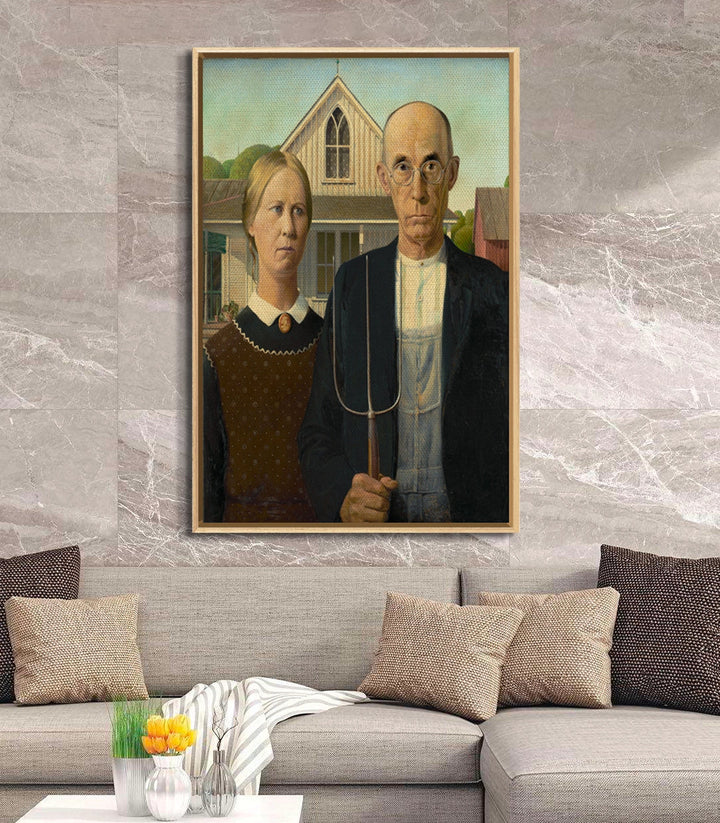 Cuadro American Gothic ambiente escritorio clásico Massinart