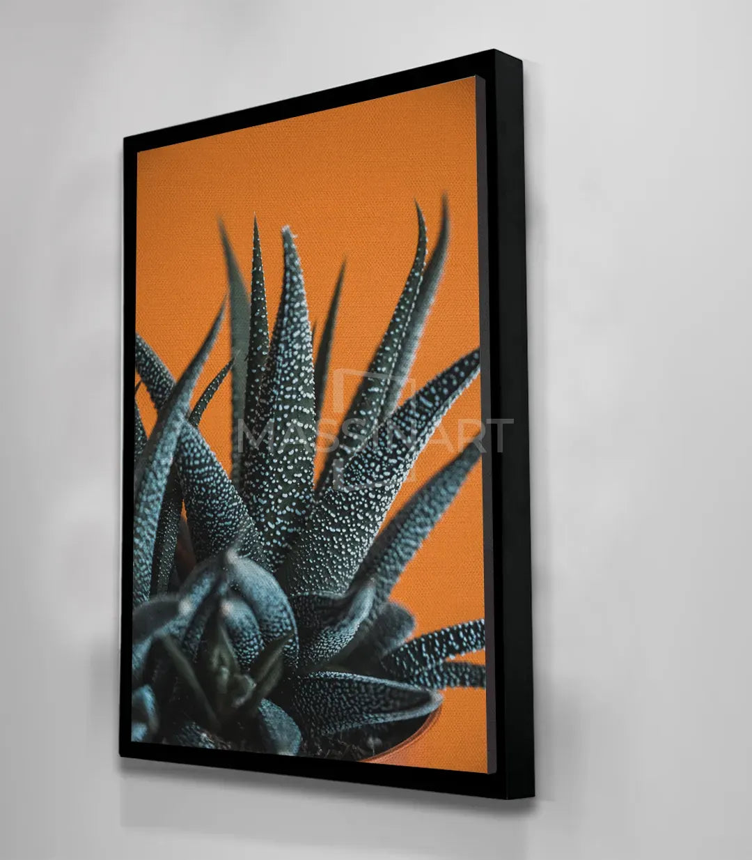 Simulación de decoración de salón con cuadro botánico Spiked Elegance — Massinart