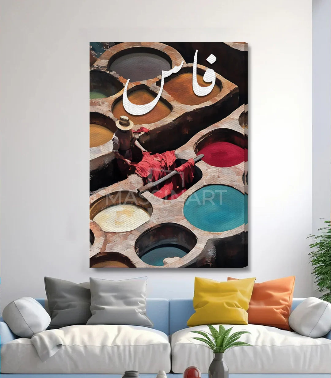Cuadro Fez Massinart — detalle de colores turquesa y terracota de la fotografía artística