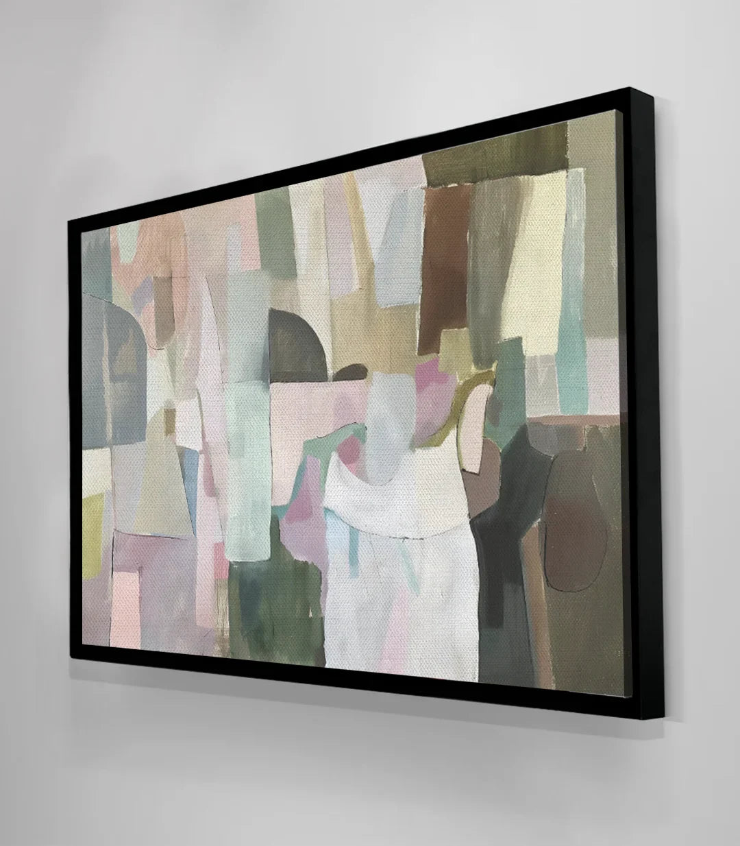 Cuadro Style de Massinart con paleta minimalista en beige, rosa y verde — Massinart
